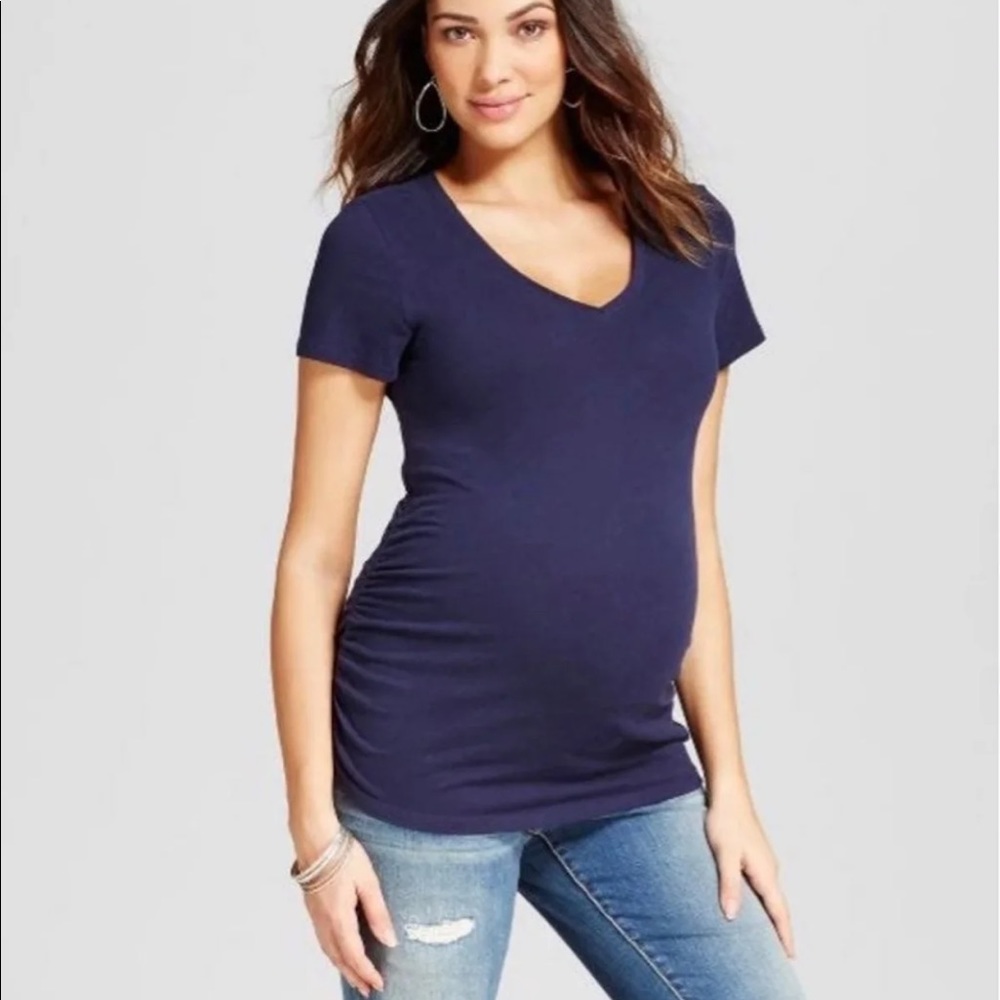 Isabel Maternity V-Neck Navy T-Shirt XXL